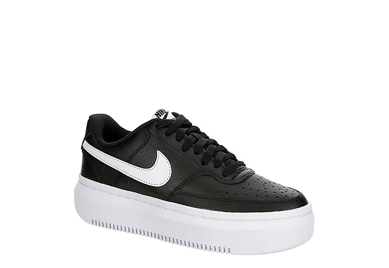 Nike Womens Court Vision Alta Sneaker - Black 3 Nike Womens Court Vision Alta Sneaker - Black