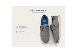 Nunn Bush Mens Brewski Slip On Sneaker - Grey -Professional Sports Shoe Store US 01 501369 06