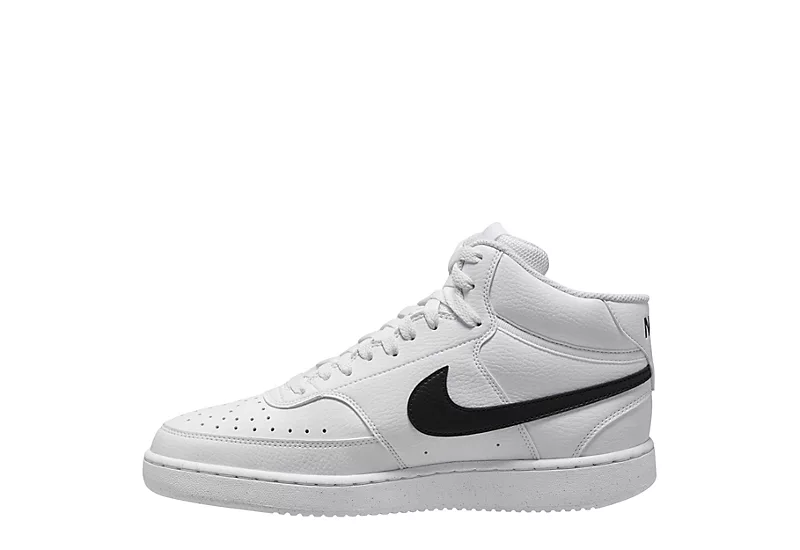 Nike Mens Court Vision Mid Sneaker - White 5 Nike Mens Court Vision Mid Sneaker - White - Image 3
