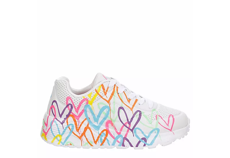 Skechers Girls Uno Lite Sneaker - White 4 Skechers Girls Uno Lite Sneaker - White - Image 2