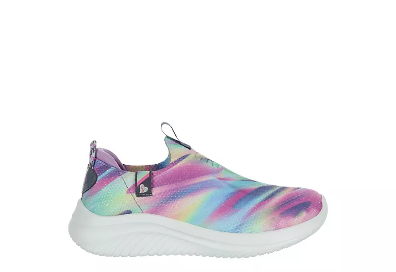 Skechers Girls Ultra Flex Slip On Sneaker - Grey 4 Skechers Girls Ultra Flex Slip On Sneaker - Grey - Image 2
