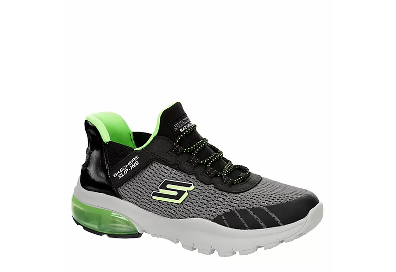 Skechers Boys Razor Flex Air Slip-in Slip On Sneaker - Grey 3 Skechers Boys Razor Flex Air Slip-in Slip On Sneaker - Grey