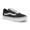 Vans Girls Ward Platform Sneaker - Black/Whit -Professional Sports Shoe Store VN0A4UUV187 XXX