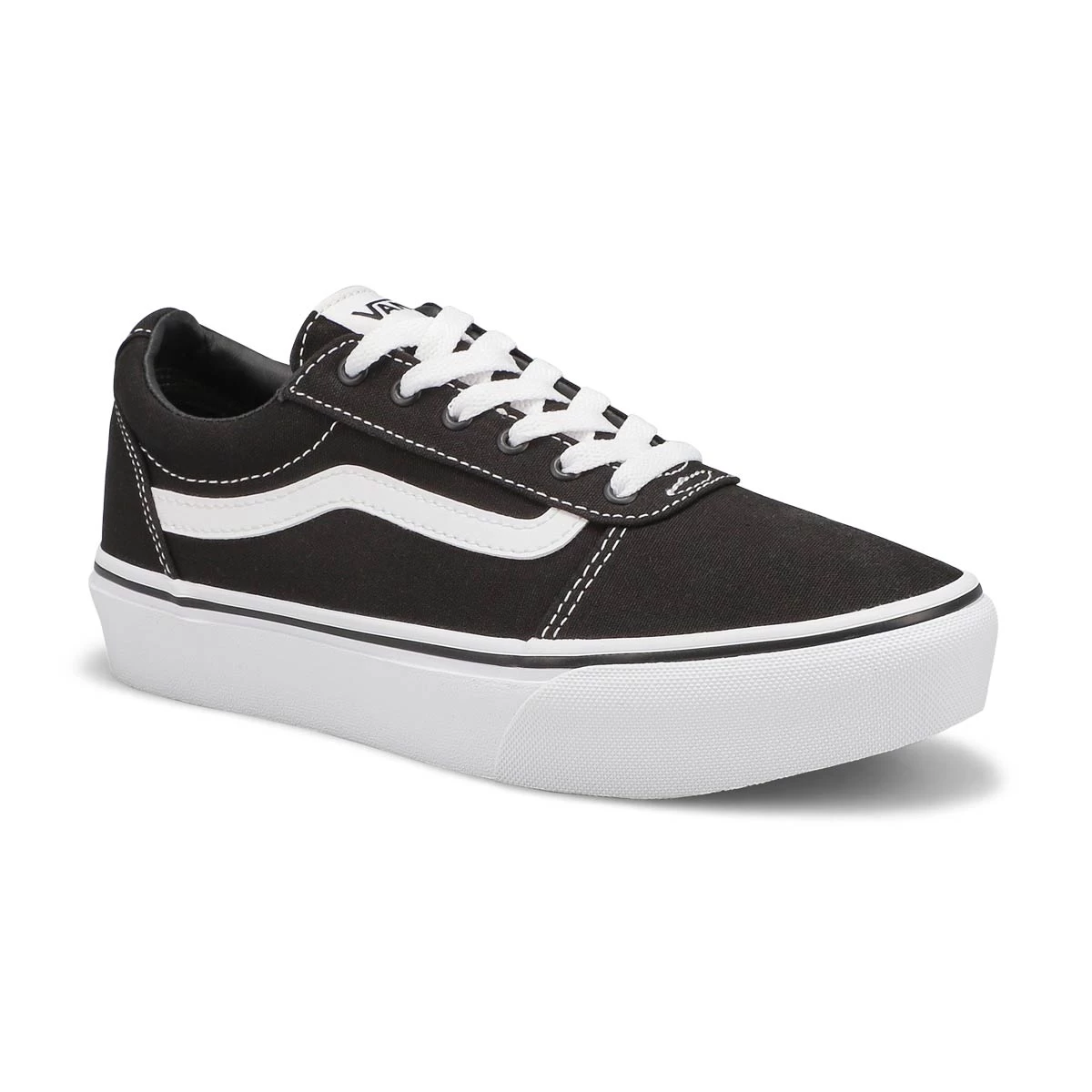Vans Girls Ward Platform Sneaker - Black/Whit 3 Vans Girls Ward Platform Sneaker - Black/Whit