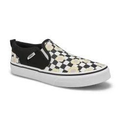 Vans Girls' Asher Flower Checkboard Sneaker